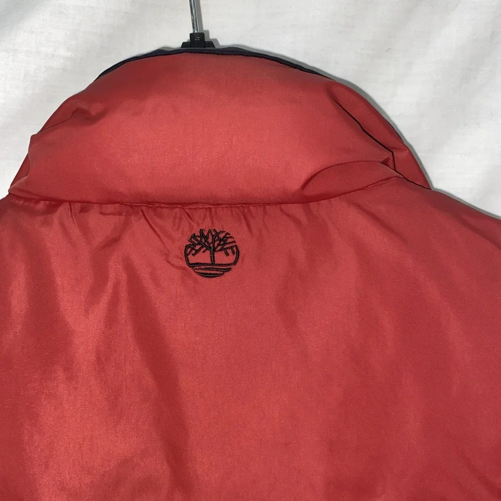 Timberland Weathergear Reversible Down Vest Men's XXL Black Burnt Orange‎ Puffer